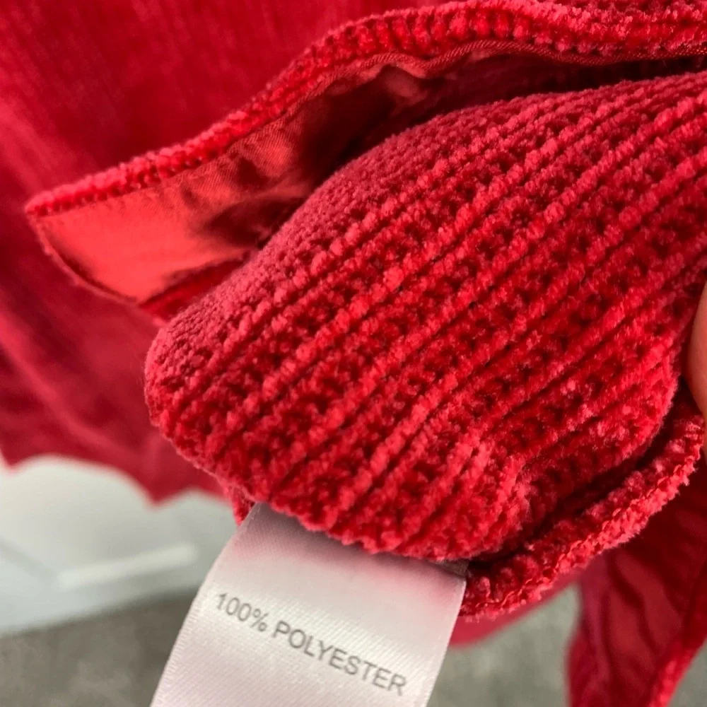 J Jill XL Chenille Knit Sweater Red Scoop Neck Heritage Cozy Classic Mature
